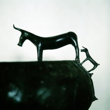 Detail of Celtic bronze bowl showing a cow and calf, Hallstatt, Austria, 6th century BC. Artist: Unknown