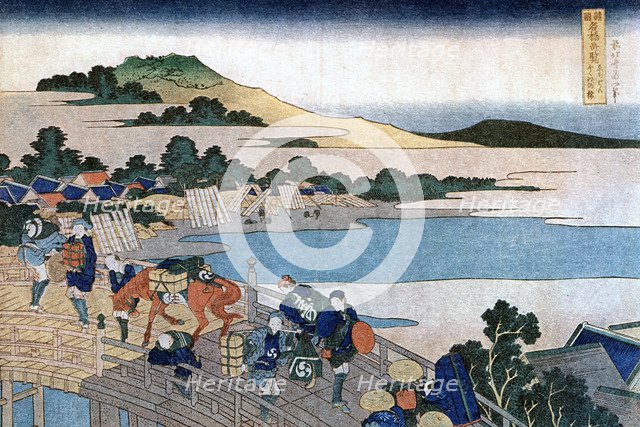 'Fukui Bridge, Province of Echizen', c1785-1849.Artist: Hokusai