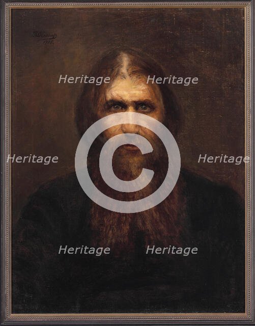 Portrait of Grigori Yefimovich Rasputin (1869-1916) as the holy man , 1915. Creator: Krarup, Theodora  .