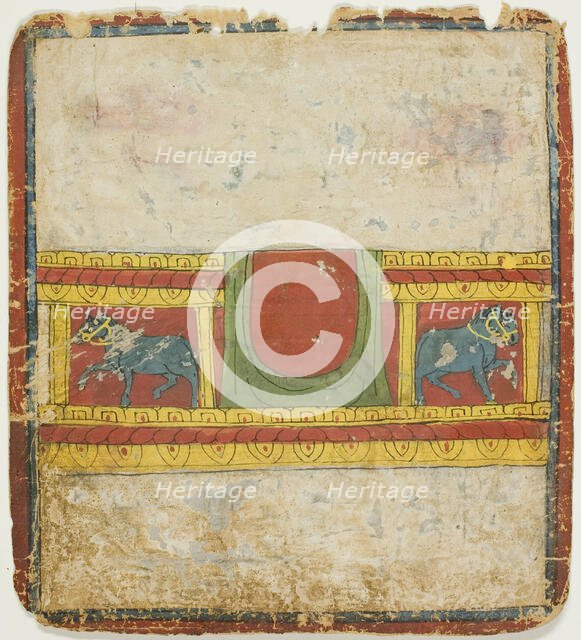 Horse Throne, from a Set of Initiation Cards (Tsakali), 14th/15th century. Creator: Unknown.