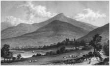 Abergavenny from the Usk Road, Wales, 19th century(?). Artist: E Francis