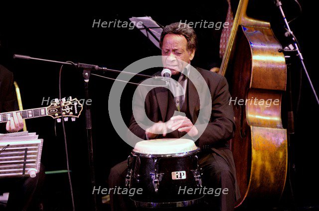 Frank Holder, Guyanan jazz singer and percussionist, The Hawth Theatre, Crawley, West Sussex. Artist: Brian O'Connor