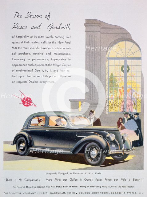 Advert for Ford motor cars, 1936. Artist: Unknown