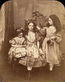 Flora Rankin, Irene MacDonald, and Mary Josephine MacDonald at Elm Lodge, July 1863. Creator: Lewis Carroll.