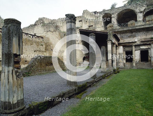 Ruins of palaestra (wrestling school), Herculaneum, Italy, 2002. Creator: LTL.