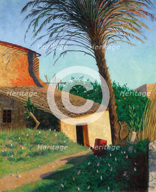 Cagnes. The palm tree, 1924. Creator: Vallotton, Felix Edouard (1865-1925).