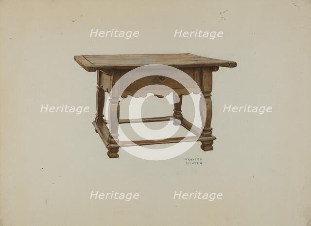 Pa. German Table, c. 1937. Creator: Frances Lichten.