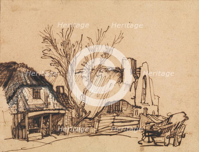 Two Cottages, ca. 1636. Creator: Rembrandt Harmensz van Rijn.