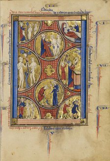 Scenes from the Lives of Adam and Eve and Cain and Abel; Wenceslaus Psalter, about 1250-1260. Creator: Unknown.