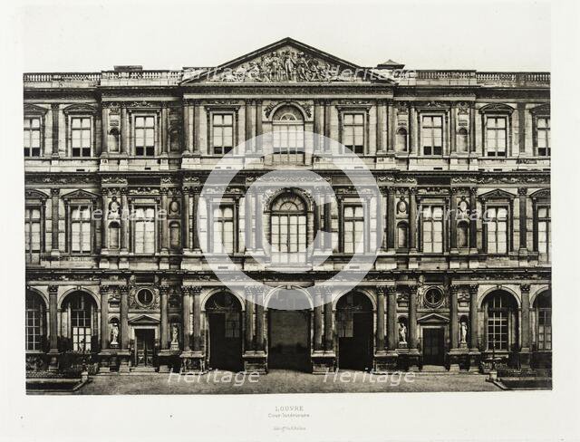 Louvre, cour intèrieure, c.1856. Creator: Edouard Baldus.