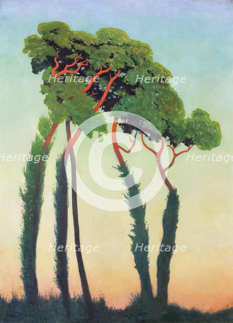 Landscape with trees, 1911. Creator: Vallotton, Felix Edouard (1865-1925).