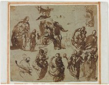 Various Sketches of the Madonna and Child, c. 1580. Creator: Paolo Veronese (Italian, 1528-1588).