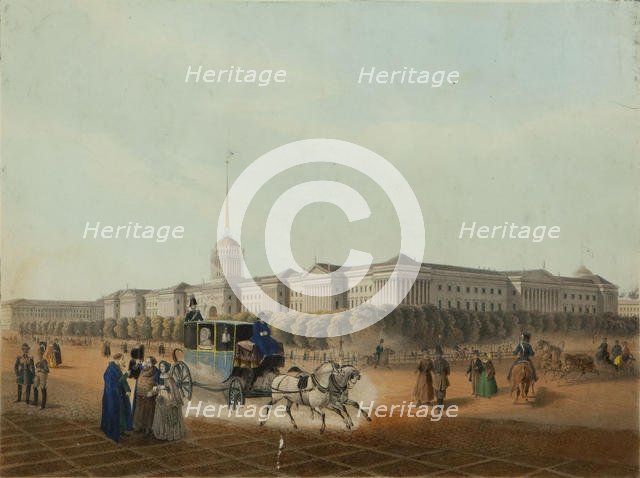 The Admiralty in Saint Petersburg, End 1840s. Creator: Arnout, Louis Jules (1814-1868).