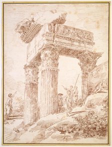 Temple of Vespasian, 1762. Creator: Hubert Robert.