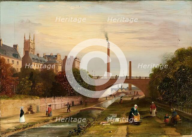Denburn with Bleach Green and Union Bridge, Aberdeen, 1824-1849. Creator: Unknown.