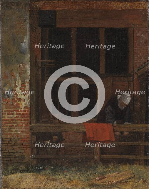 A courtyard, c. 1660. Artist: Boursse, Esaias (1631-1672)