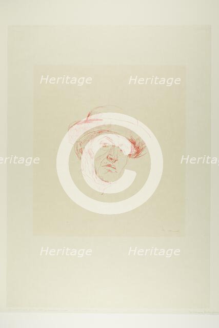 Self-Portrait with Hat I, 1927. Creator: Edvard Munch.