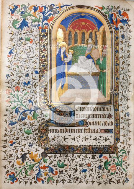 Book of Hours (Use of Paris): Presentation at the Temple, c. 1420. Creator: Boucicaut Master (French, Paris, active about 1410-25), follower of.