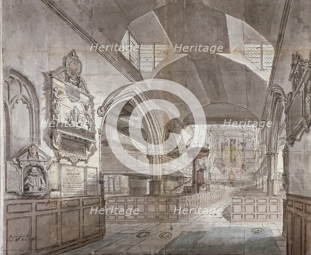 Church of St Giles without Cripplegate, City of London, 1781. Artist: John Carter