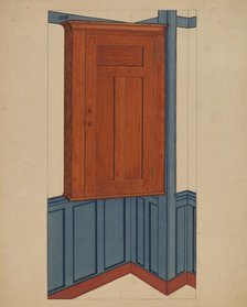 Shaker Small Corner Cupboard, c. 1937. Creator: Lon Cronk.