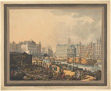Feyge Dam, with part of the Fish Market at Amsterdam, 1797. Creator: Thomas Rowlandson.
