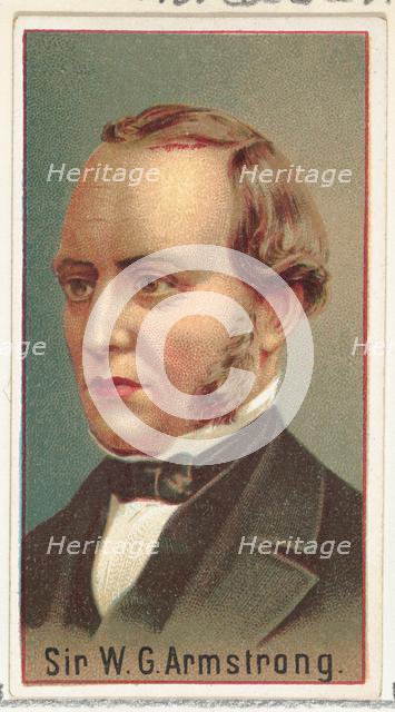 Sir W. G. Armstrong, printer's sample for the World's Inventors souvenir album (A25) for A..., 1888. Creator: Allen & Ginter.