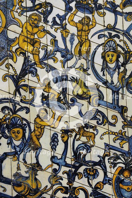 Tile panel, former San Bento da Saúde monastery in Lisbon, c1640 (2018). Creator: Unknown.