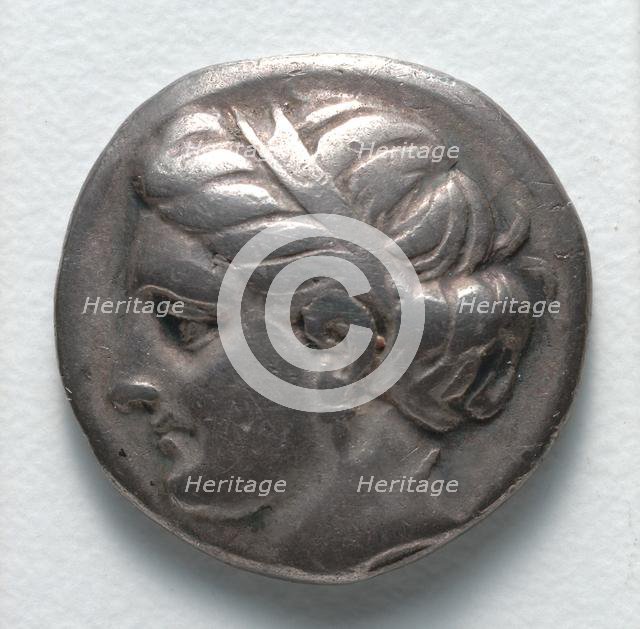 Drachma: Female Head (obverse), c. 369-336 BC. Creator: Unknown.