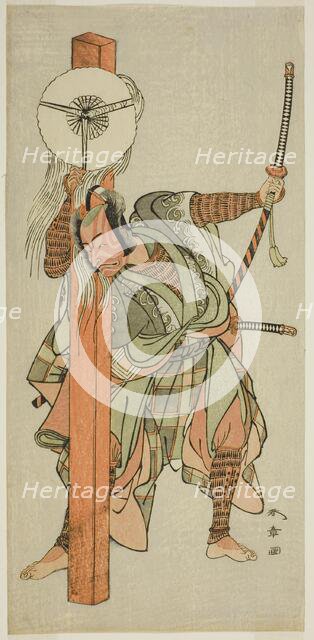 The Actor Ichikawa Danjuro V as Atomi no Ichii in the Play Miya-bashira Iwao no Butai..., c. 1773. Creator: Shunsho.