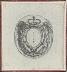 Armorial Cartouche with Crown and Swags. Creator: Hubert Francois Gravelot.