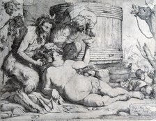 Drunk Silenus,' engraving by José de Ribera.