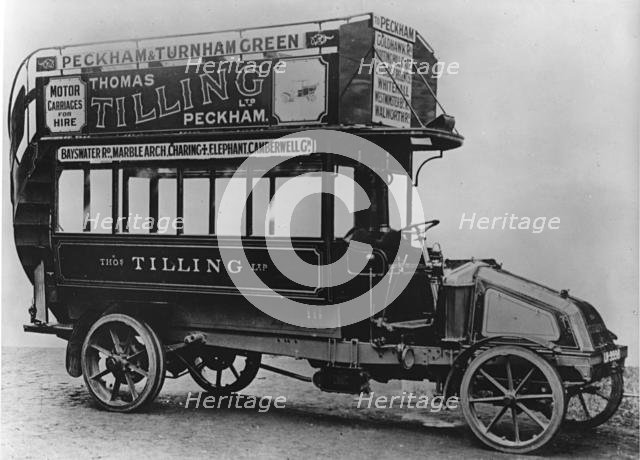 1911 Tilling - Stevens TTA1 petrol electric omnibus. Creator: Unknown.