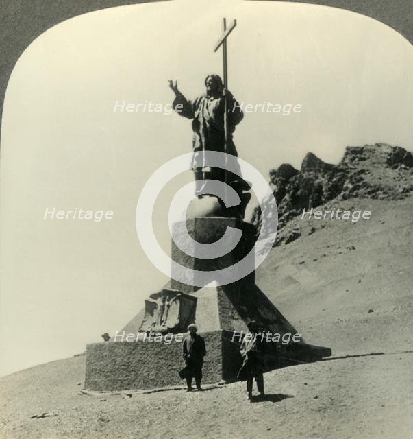 'Christ of the Andes, Statue Commemorating Treaty between Chile and Argentina. S. America', c1930s. Creator: Unknown.