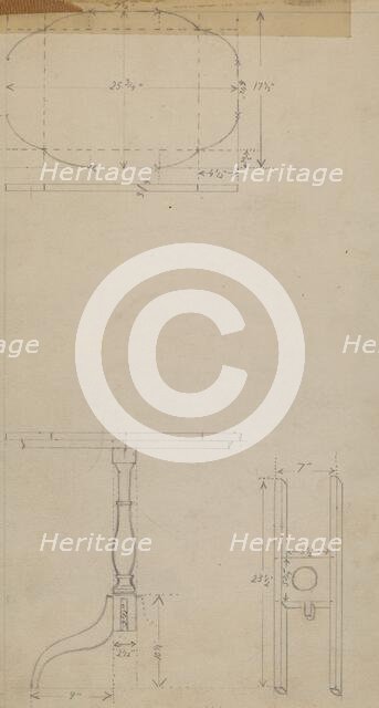 Drawing of Table, 1936. Creator: Hans Westendorff.