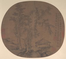 Sparse trees and pavilion, late 1350s. Creator: Wang Meng.