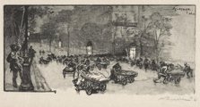 Le Boulevard, au coin du Fauborg Montmartre, 1890. Creator: Auguste Louis Lepère (French, 1849-1918).