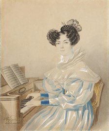 Portrait of Tatiana Petrovna Lvova (1789-1848), née Poltoratskaya, 1820s. Creator: Hampeln, Carl, von (1794-after 1880).