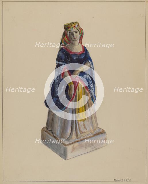 Statuette (Queen Victoria), c. 1936. Creator: Mina Lowry.