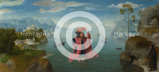 Saint Christopher carrying the Infant Christ, Mid of 16th cen.. Artist: Master of the Female Half-Lengths, (Style of)  