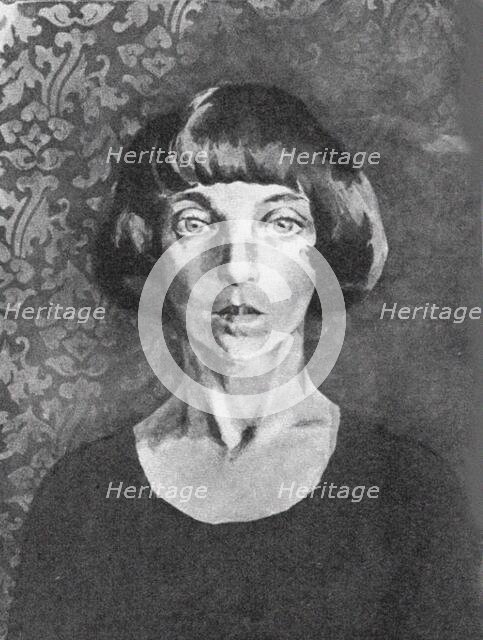 Portrait of the poet Marina Tsvetaeva (1892-1941). Creator: Vysheslavtsev, Nikolai Nikolayevich (1890-1952).