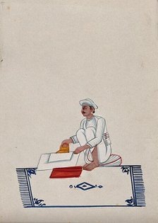 A servant ironing clothes, (between 1800 and 1899?). Creator: Unknown.