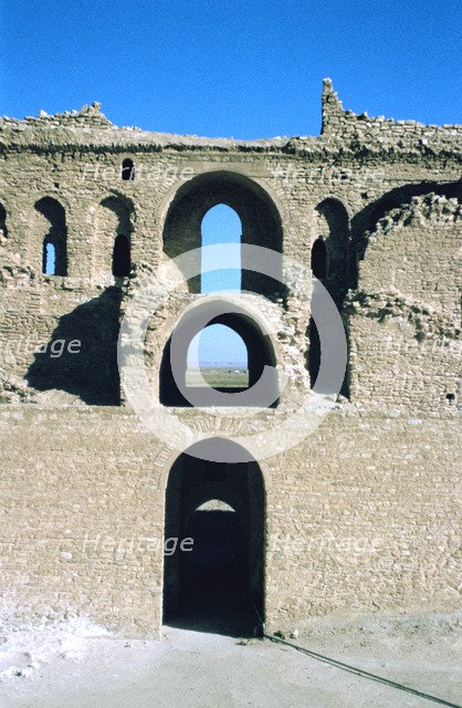 Arches, fortress of Al Ukhaidir, Iraq, 1977.