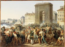 Combat de la porte Saint-Denis, 28 juillet 1830, 1830. Creator: Hippolyte Lecomte.