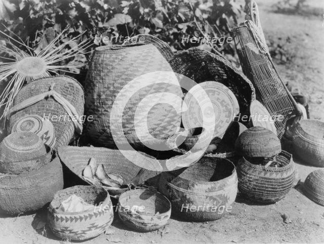 Karok baskets, c1923. Creator: Edward Sheriff Curtis.