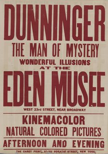 Dunninger at the Eden Musee (red variant), c1913 - 1914. Creator: Unknown.