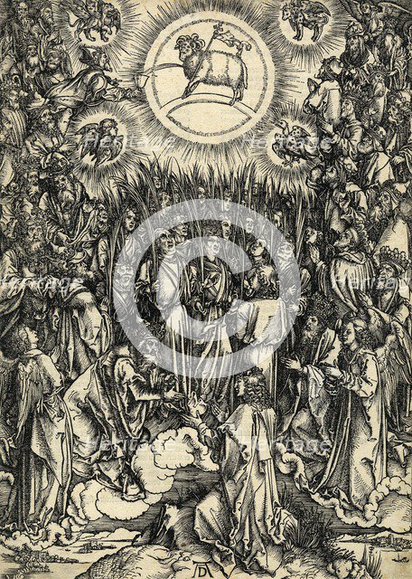 The hymn in adoration of the lamb. From Apocalypsis cum Figuris, 1498.