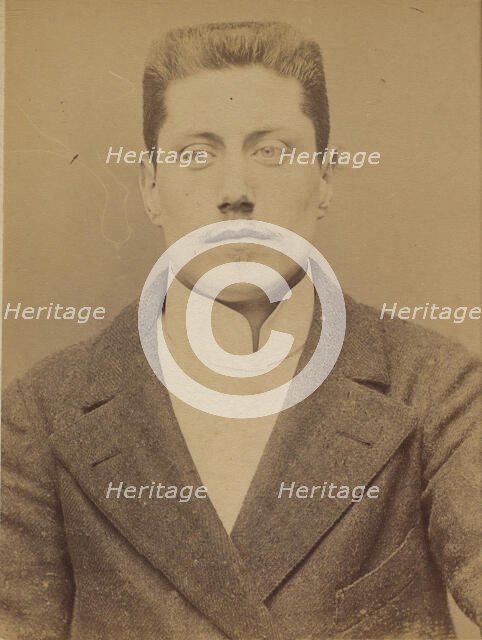 Ortiz. Léon. 25 ans, né à Paris. Commis d'architecte. Anarchiste. Voyage ordinairement en ..., 1894. Creator: Alphonse Bertillon.