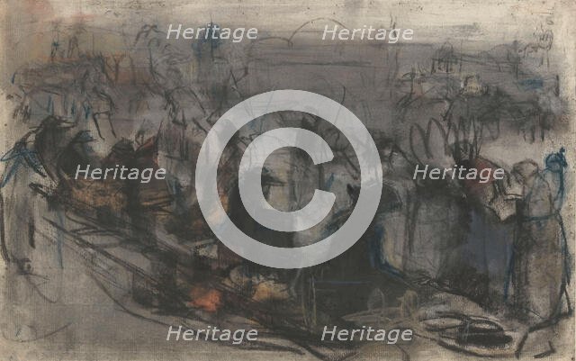 Queue of people waiting, c.1890-c.1920. Creator: Isaac Lazerus Israels.