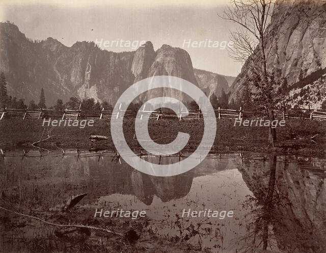 Cathedral Rocks, Yosemite, ca. 1872, printed ca. 1876. Creator: Attributed to Carleton E. Watkins.