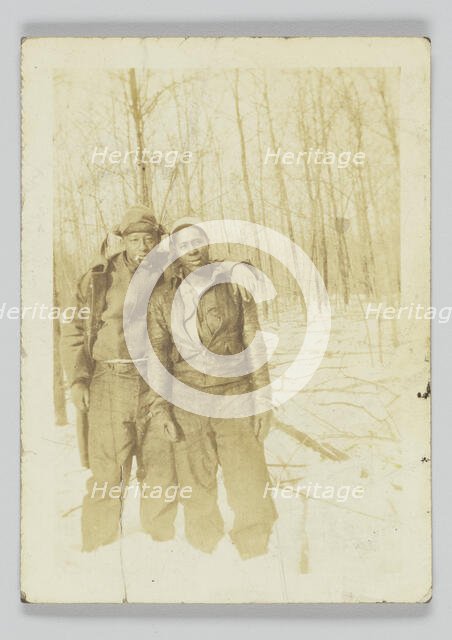 Photographic print of two unidentified men outdoors, 20th century. Creator: Unknown.